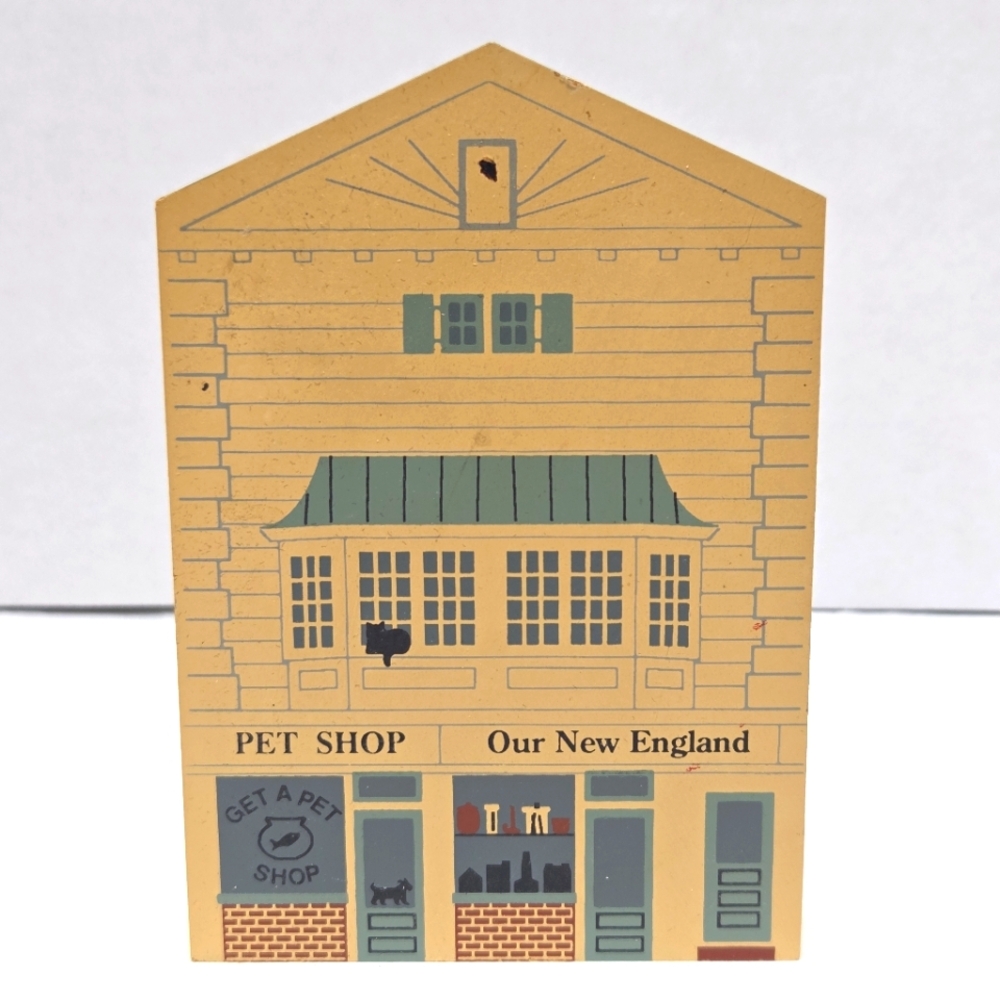 The Cat's Meow PET SHOP GIFT SHOP Series XI Wooden Shelf Sitter 1993